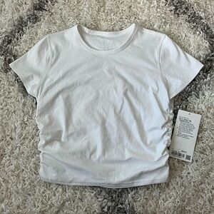 Lululemon All It Takes Ribbed Nulu Tee - White Size 8